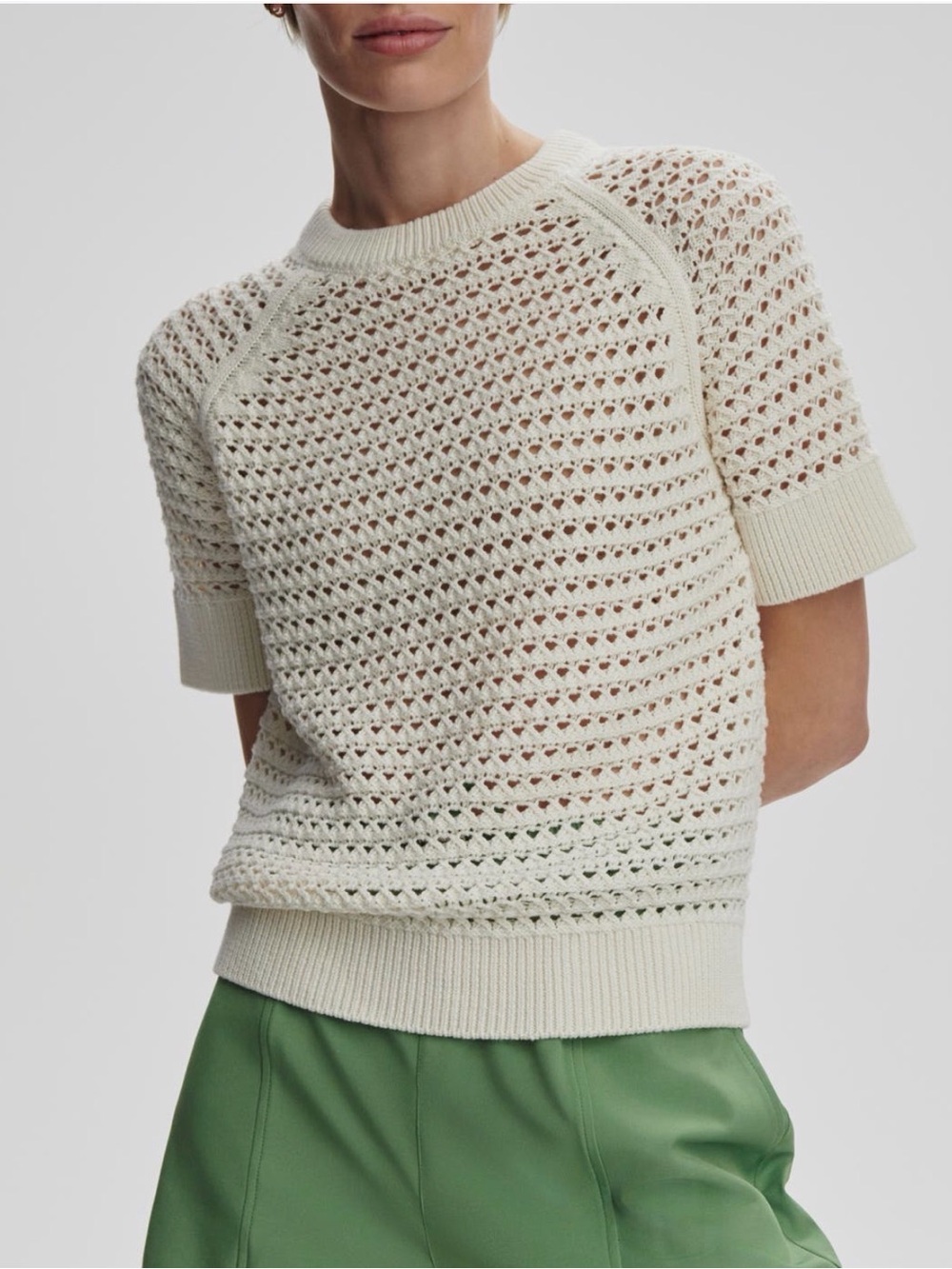 Varley Alva Crochet Knit Top XS